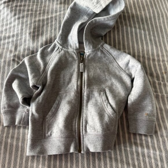 Carters Toddler Gender Neutral Heather Grey Zip Up Hooded Sweatshirt Size 2T - Picture 1 of 3